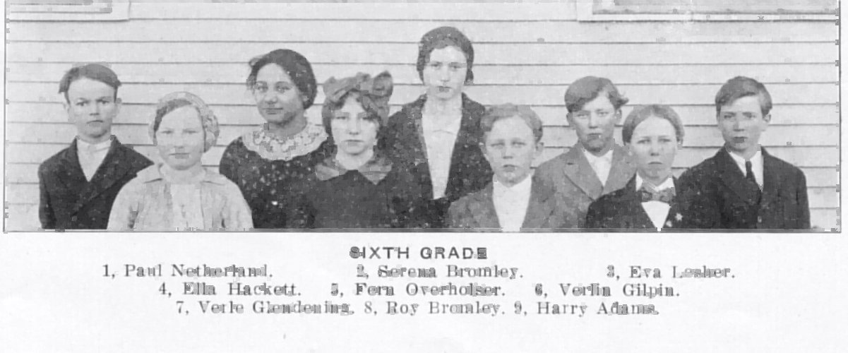 6th Grade Class 1915 Student List